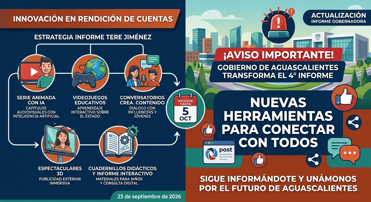 Influencers, IA y videojuegos entran al Cuarto Informe de Tere Jiménez para transformar la comunicación pública en Aguascalientes