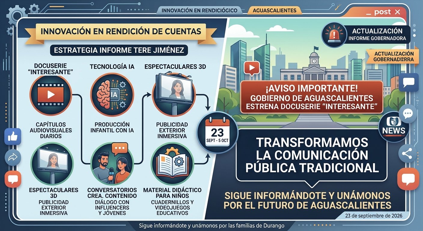 Gobierno de Aguascalientes innova en comunicación política con el lanzamiento de docuserie y herramientas digitales por el Cuarto Informe de Tere Jiménez